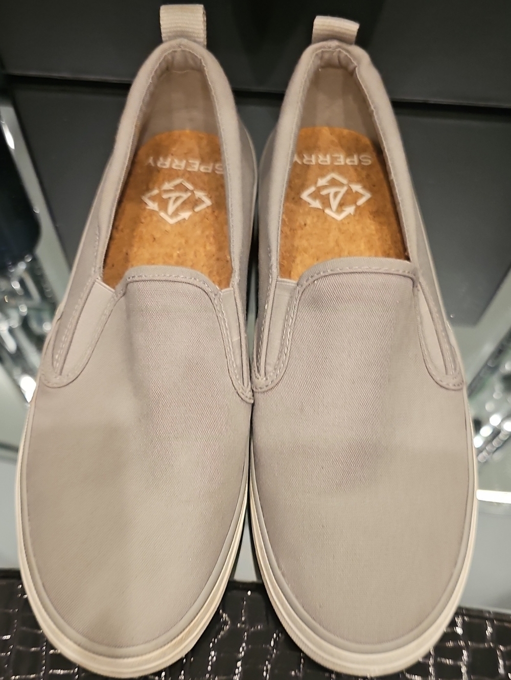 Sperry Men’s Slip-On Canvas Loafers in Light Gray
